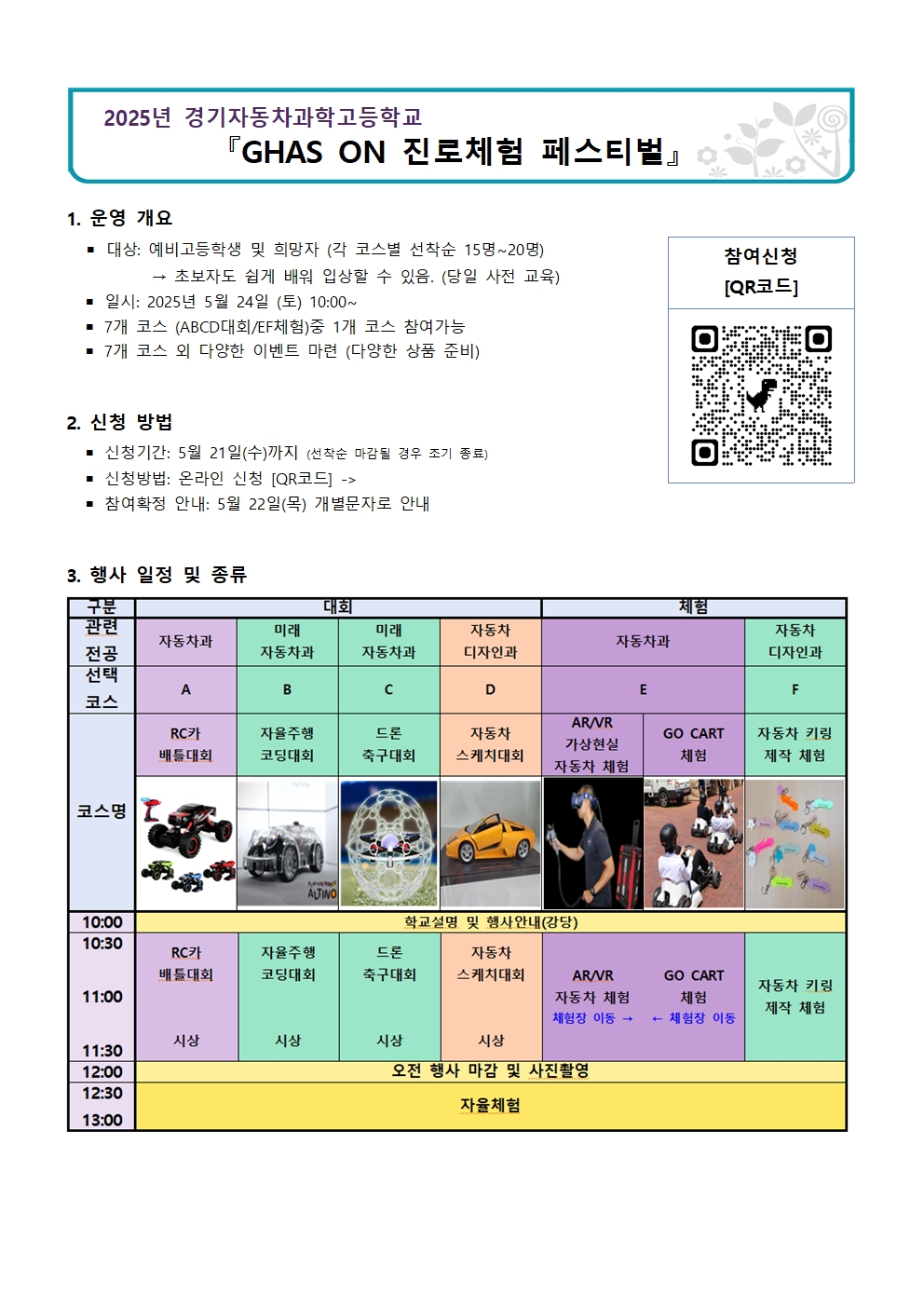 2025학년도 경기자동차과학고등학교 진로체험 페스티벌 안내서001